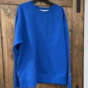 Champion Crewneck Sweatshirt Mens 2XL Blue Embroidered Logo Athletic Pullover